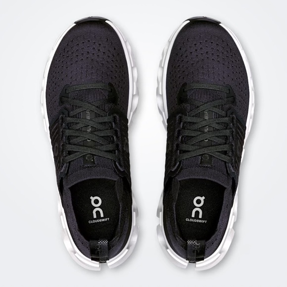On Running Cloudswift 4 Black White Athletic Shoes Forward Rolling Breathable - Picture 2 of 6